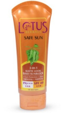 India Desire : Buy Lotus Herbals Safe Sun UV Screen Matte Gel SPF 50, 100g At Rs 277 From Amazon [MRP Rs 395]